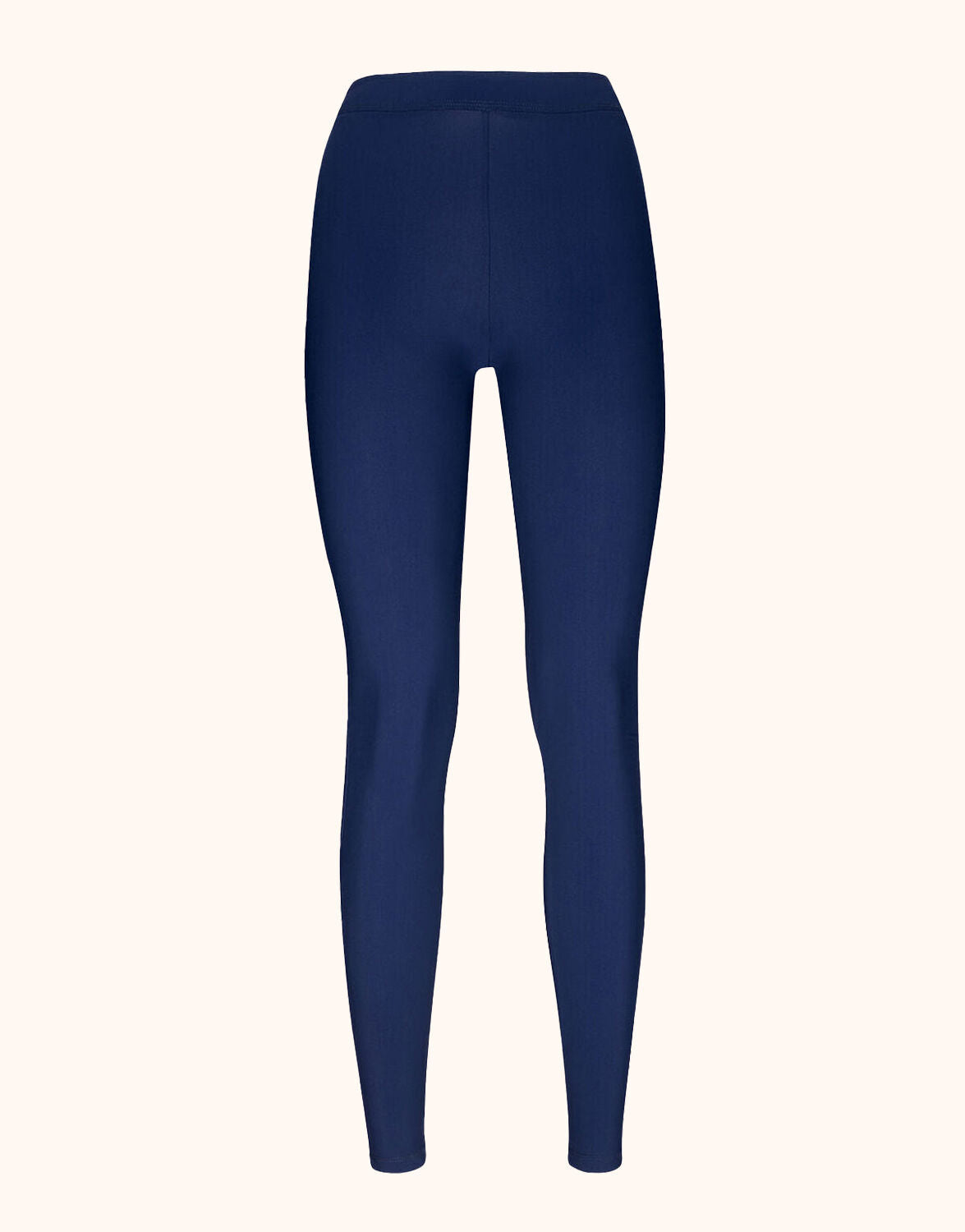 Packshot of the Rio Midnight Blue leggings in jersey lycra with a high waist.