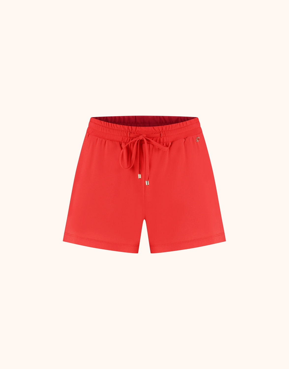 Packshot of the Memphis Hibiscus shorts in jersey lycra with a drawstring waist.