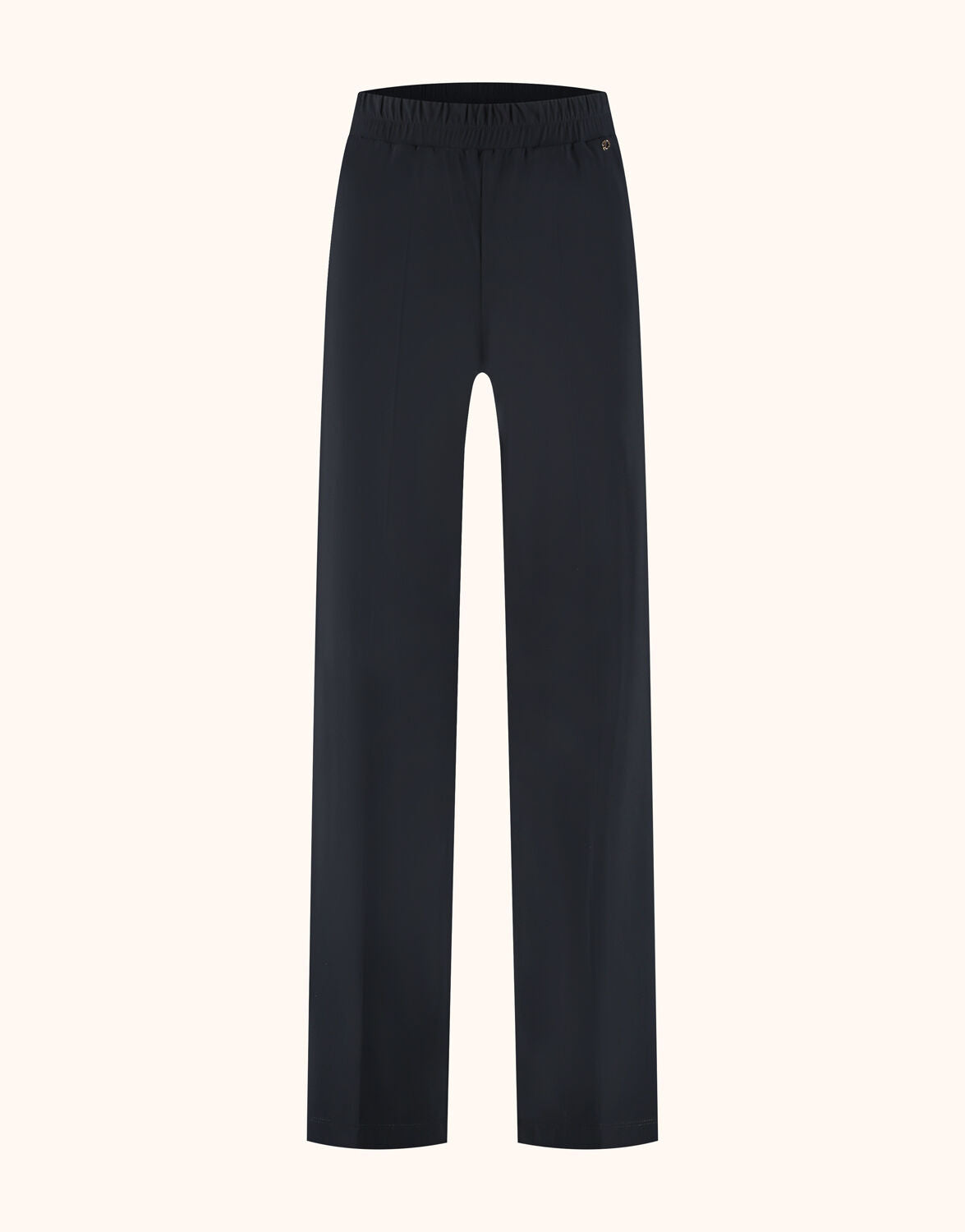 Packshot of the Napoli Black trousers in jersey lycra with an elasticated waist.
