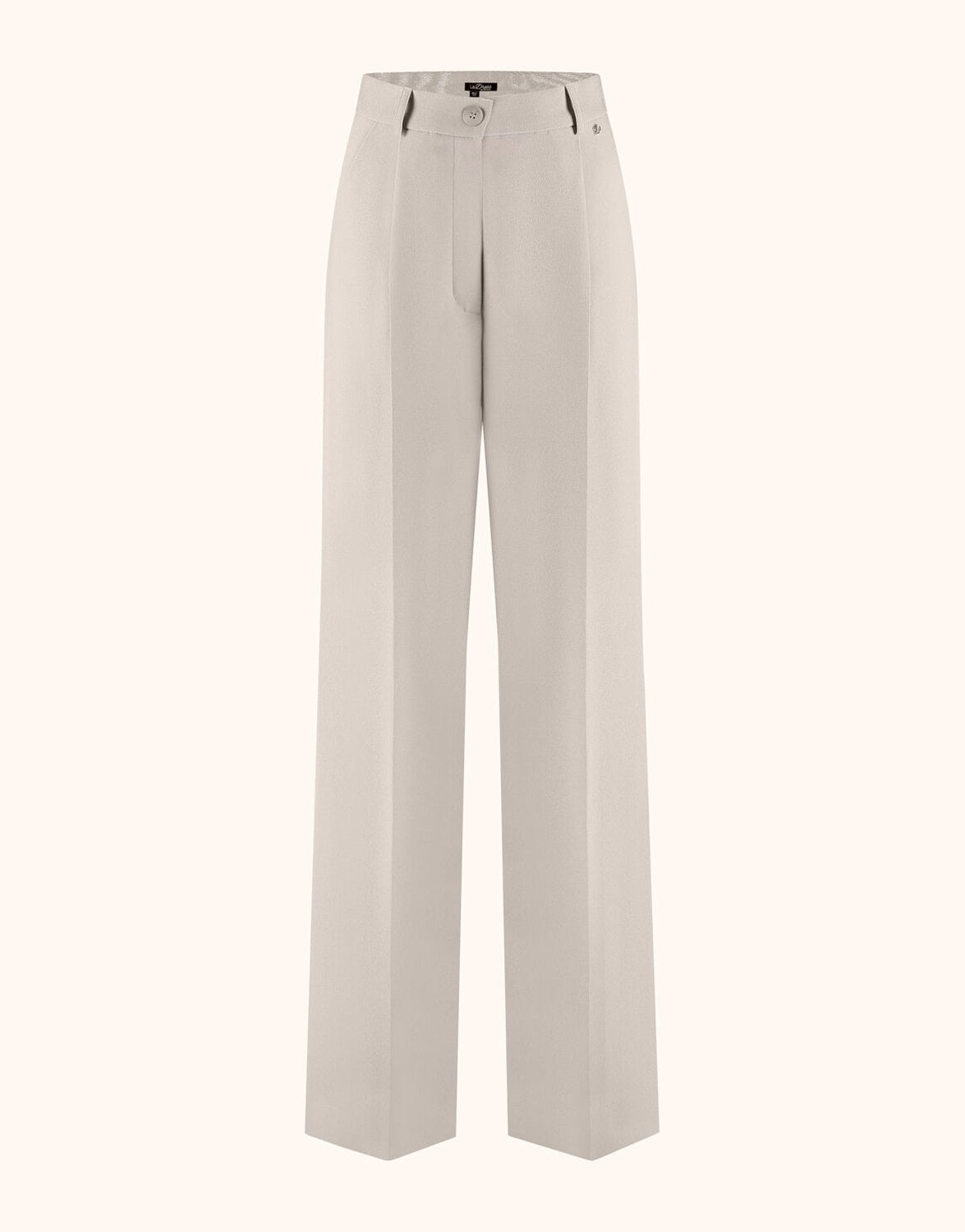 Packshot of the Torino Pebble trousers in crepe satin with pleats and a wide leg.