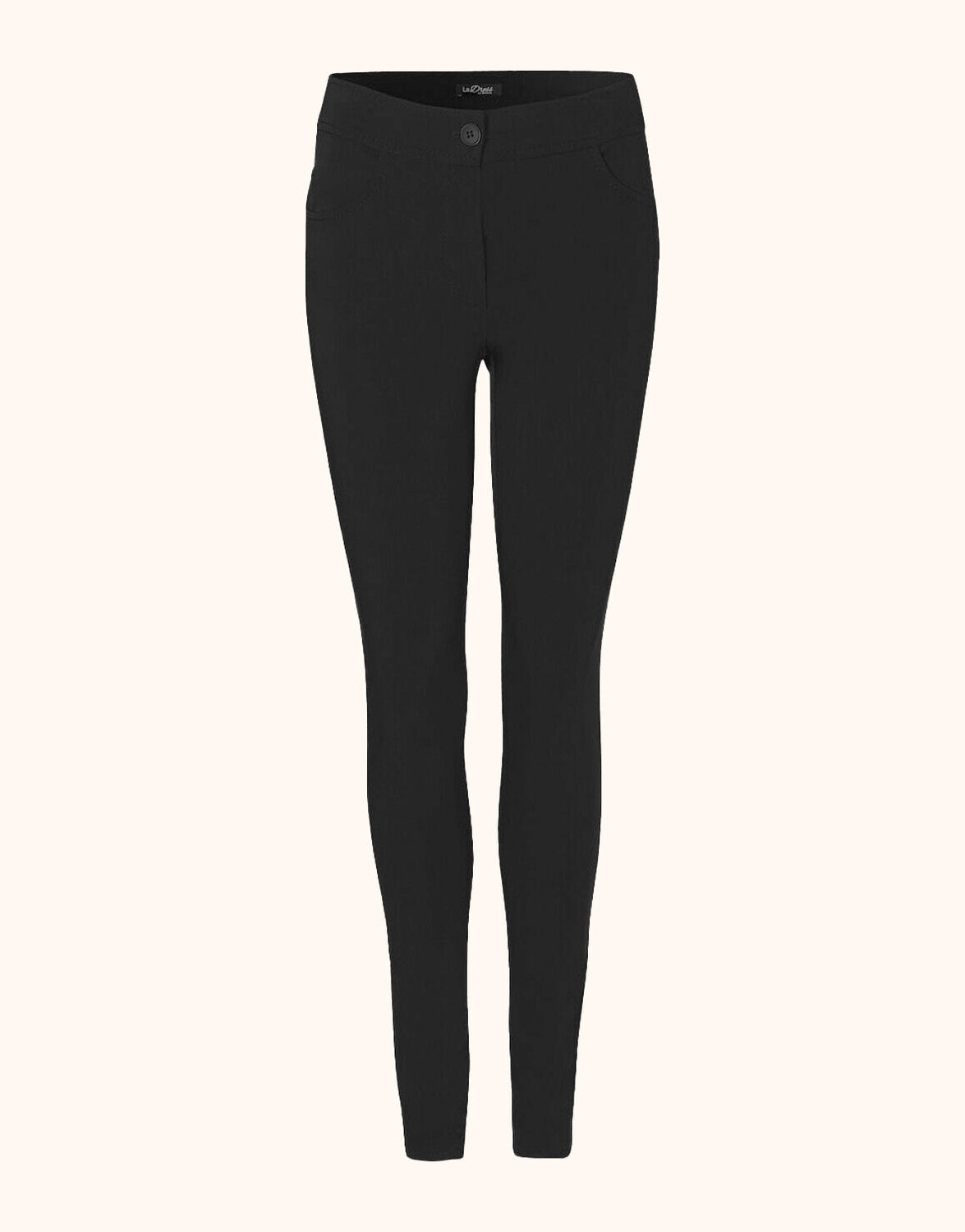 Packshot of the Berlin Black trousers in gabardine with a slim fit.