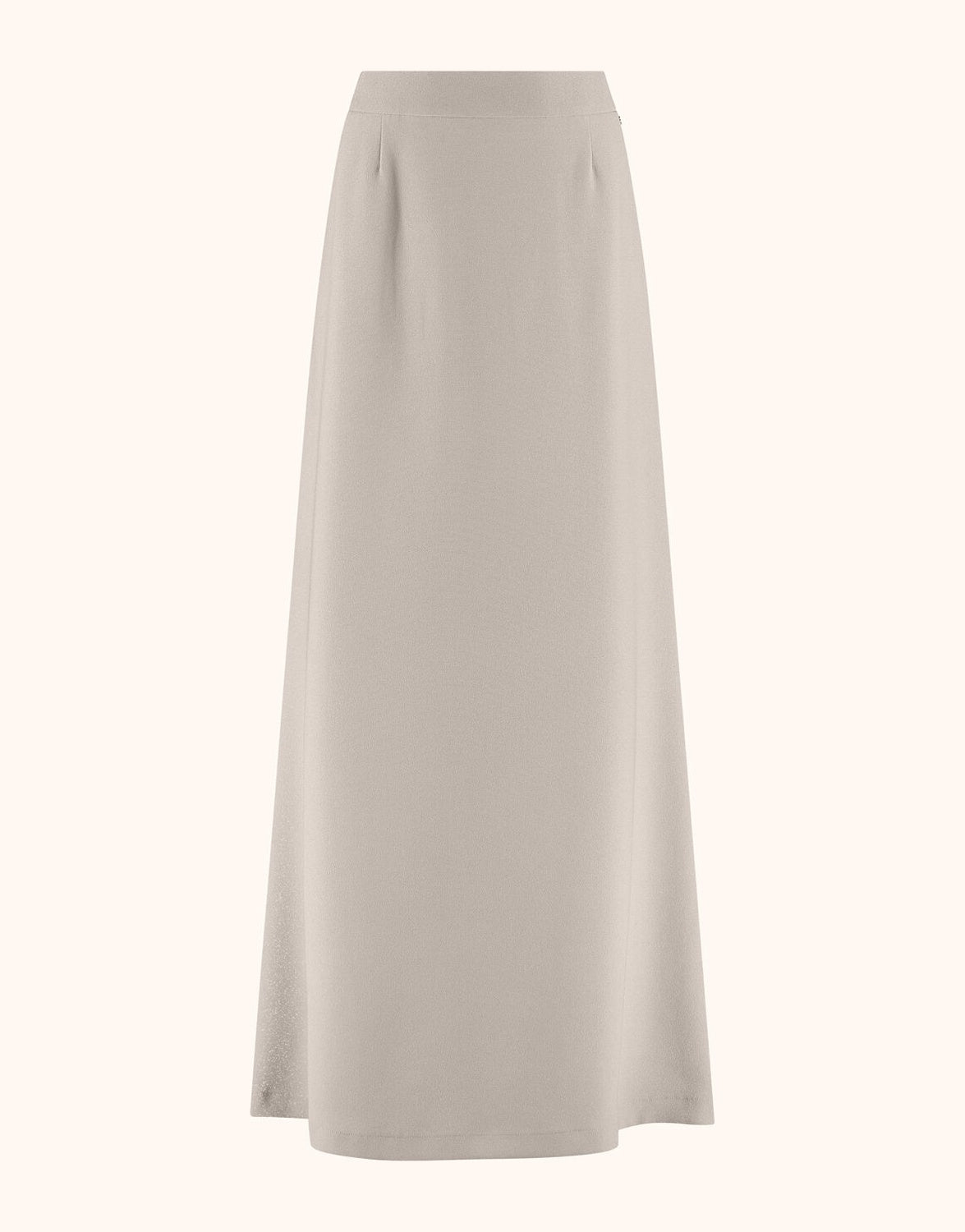 Packshot of the Christy Pebble skirt in crepe satin, a floor-length A-line style.