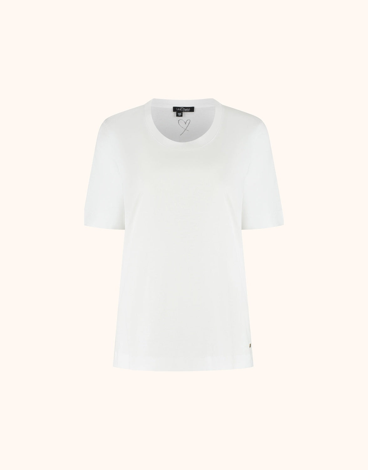 Packshot of the Laurie White T-shirt in cotton light with a round neck and short sleeves.