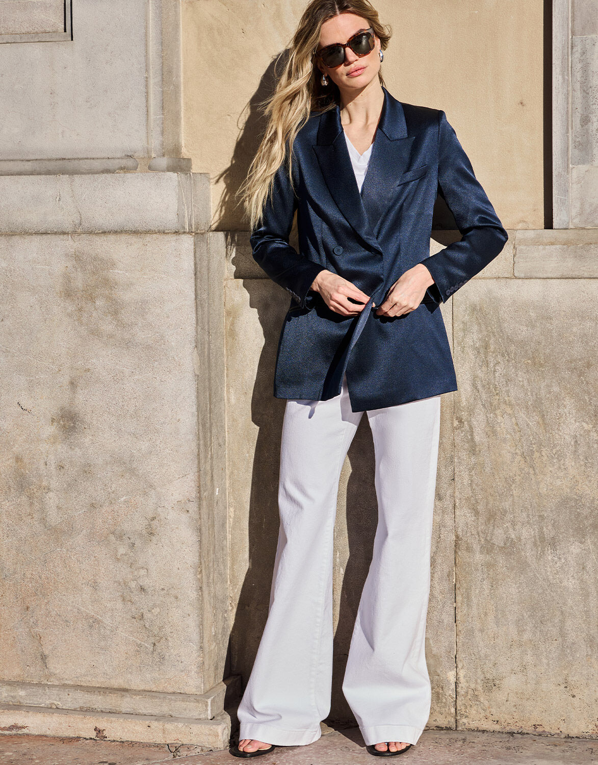 Halle Midnight Blue Satin