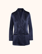 Halle Midnight Blue Satin