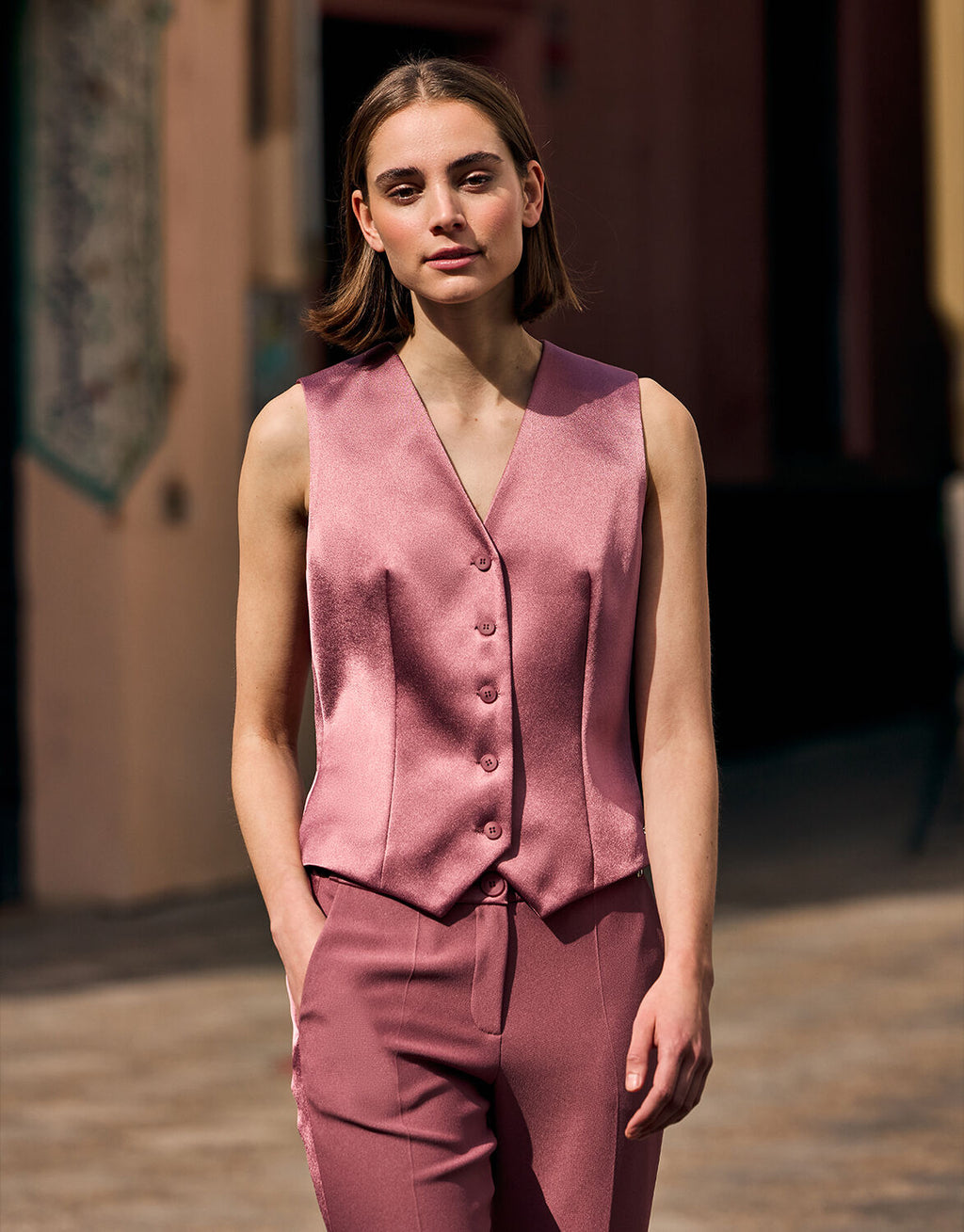 Charlize Dusty Pink Satin