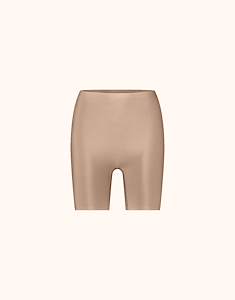 Packshot of the Ginny 2-pack Black/Nude shaping shorts in jersey lycra in nude.