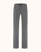 Packshot of the Naples Light Grey Check trousers in stretch woven with a checked pattern.