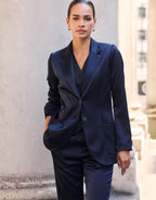Carey Midnight Blue Satin