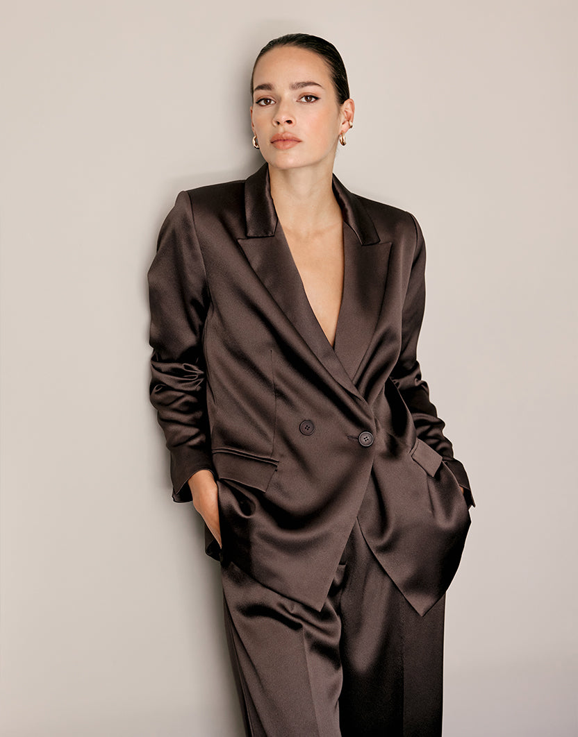 Clarine Espresso Satin