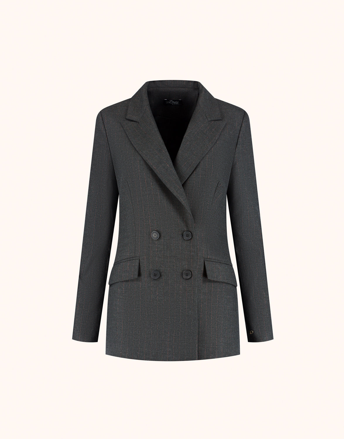 Florine Charcoal Rose Gold Stripe