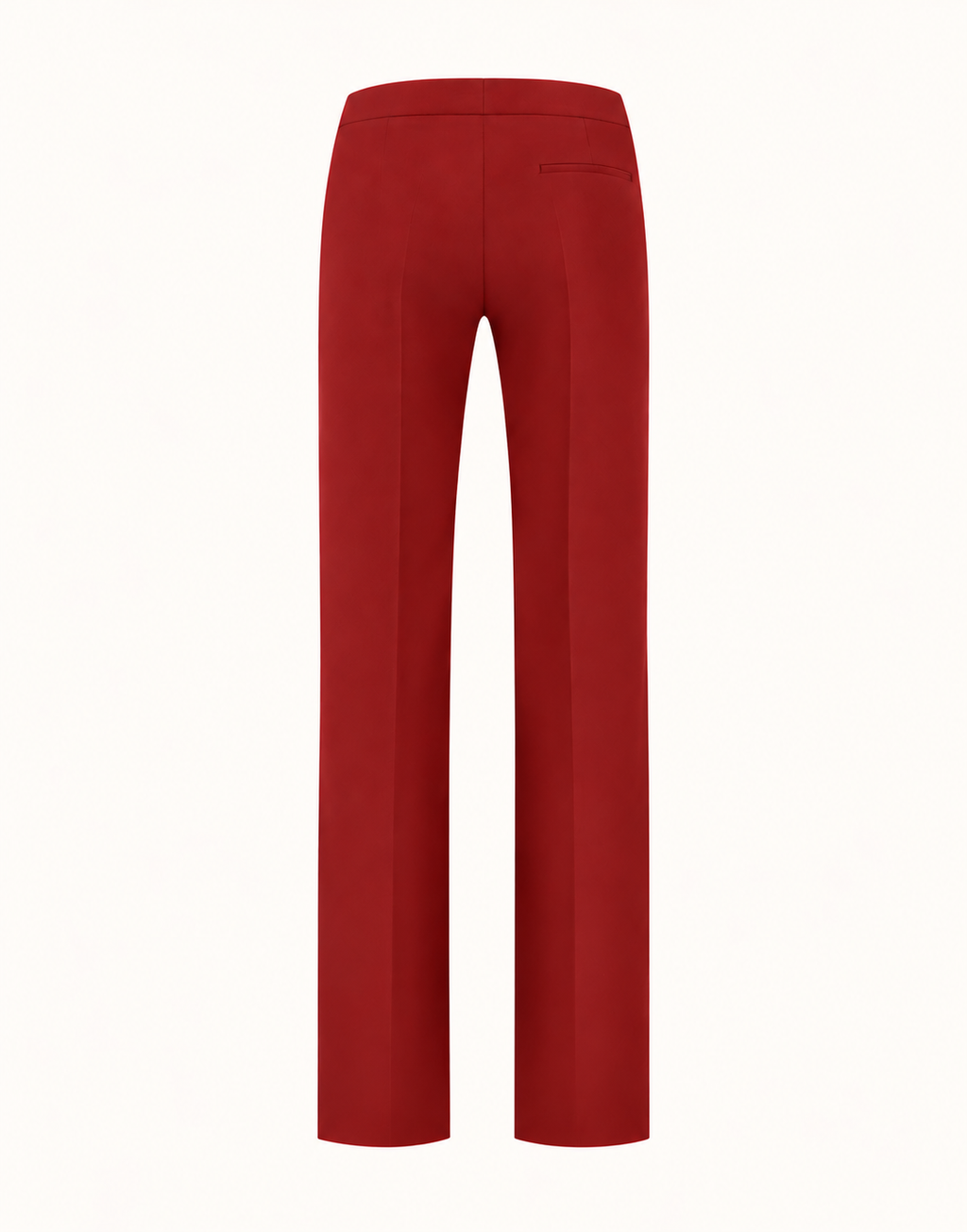 Packshot der Geneva Deep Crimson Hose aus Crêpe-Satin von hinten.