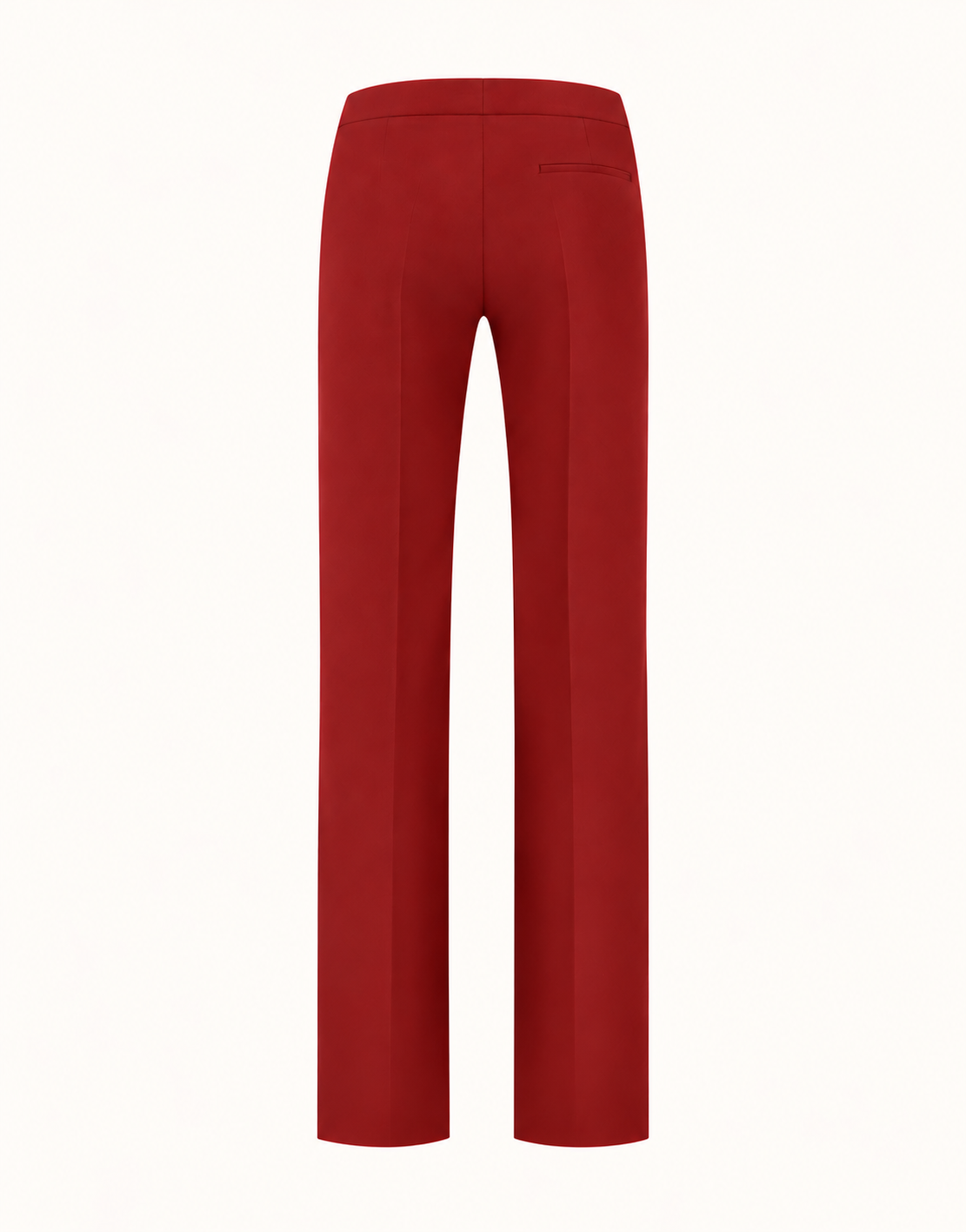 Packshot der Geneva Deep Crimson Hose aus Crêpe-Satin von hinten.