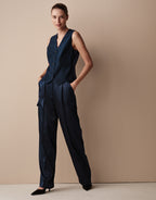Prague Midnight Blue Satin