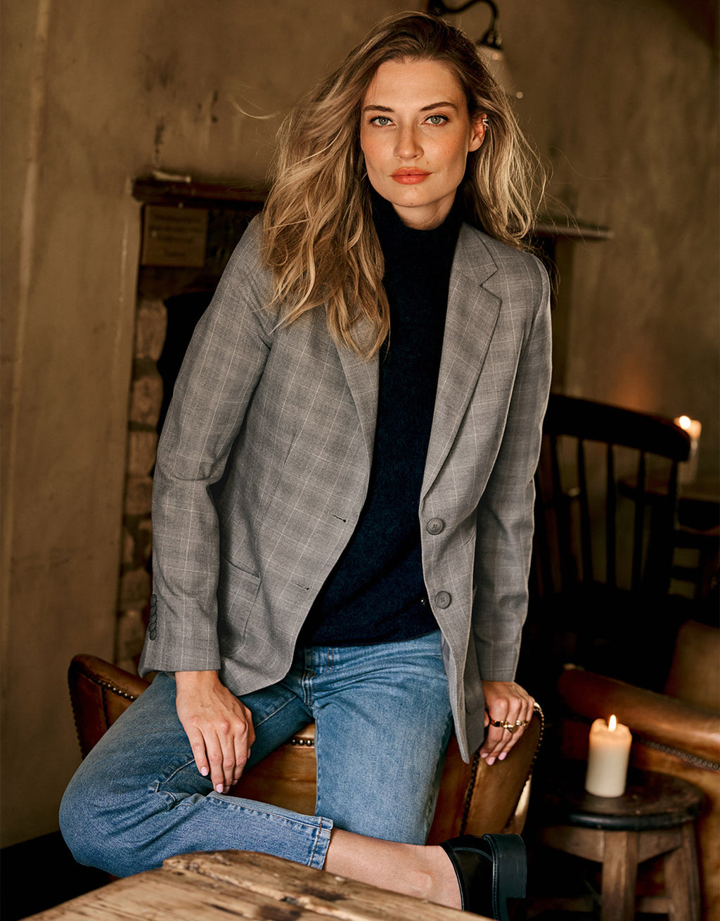 Romee Light Grey Check