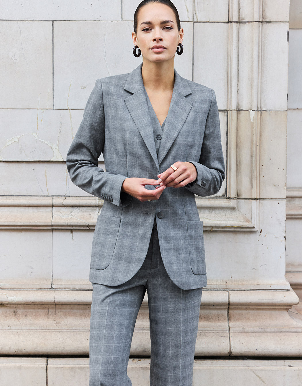 Naples Light Grey Check