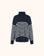 Cecile Midnight Blue Ivory Stripe