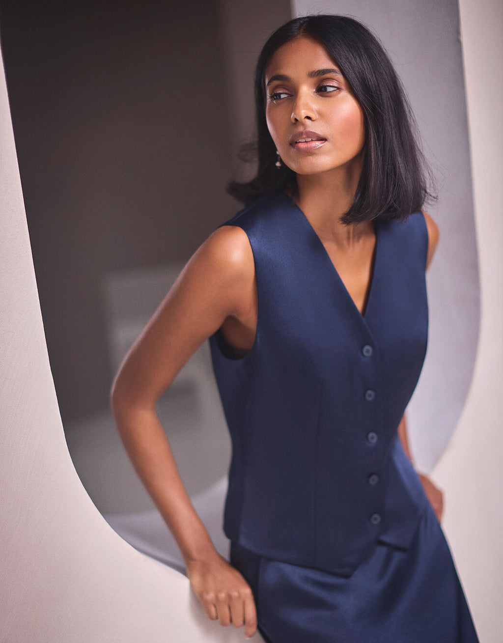 Christy Midnight Blue Satin