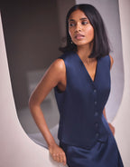 Christy Midnight Blue Satin