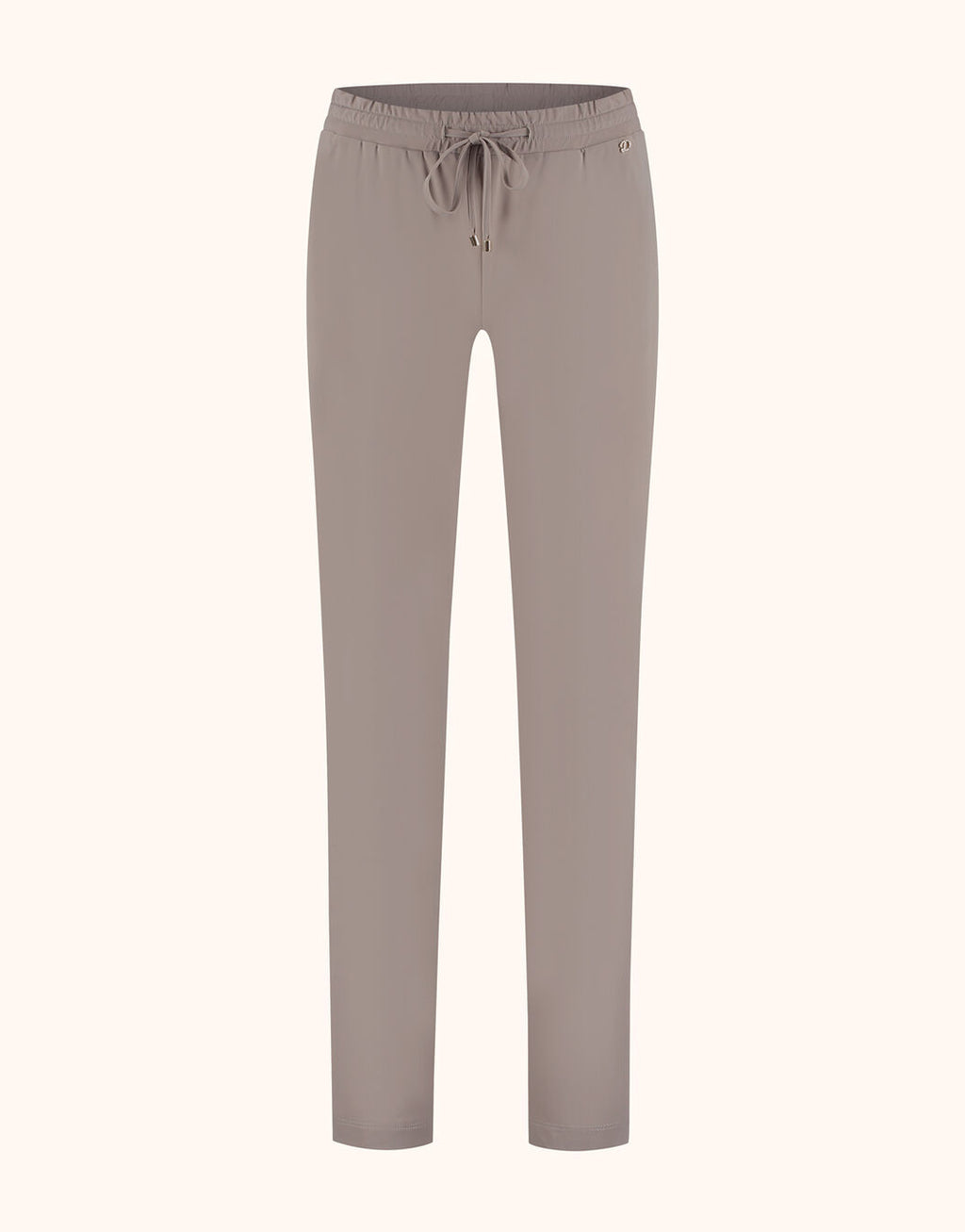 Grey jogging trousers with an elastic waistband and drawstring, suitable for both casual and sporty outfits.