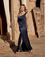 Selina Midnight Blue Satin