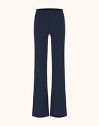 Dark blue straight-leg trousers with an elegant cut and minimalist design for a stylish and modern look.