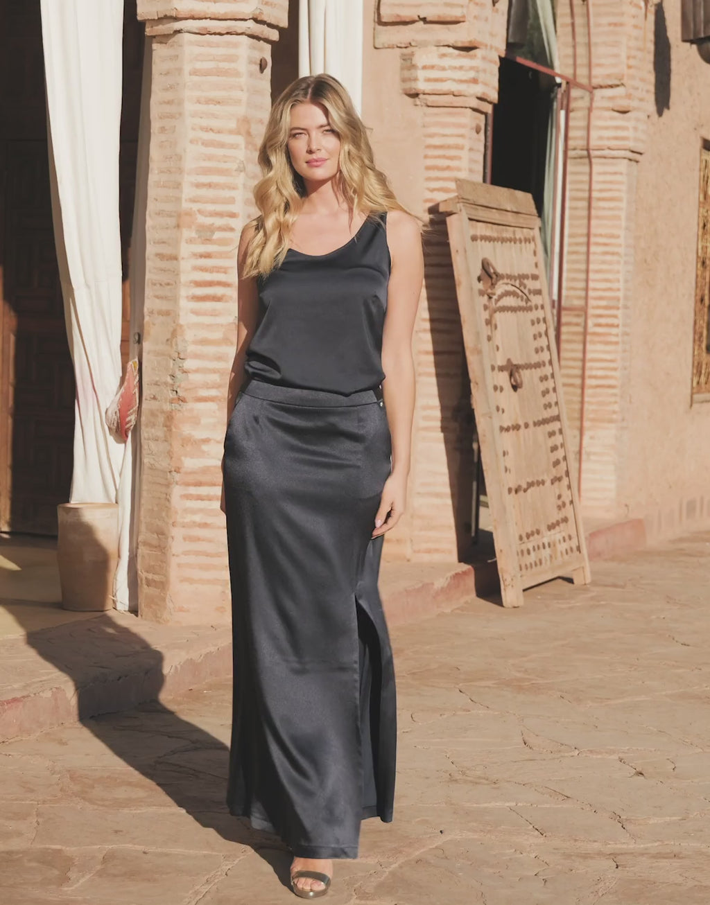 Selina Midnight Blue Satin