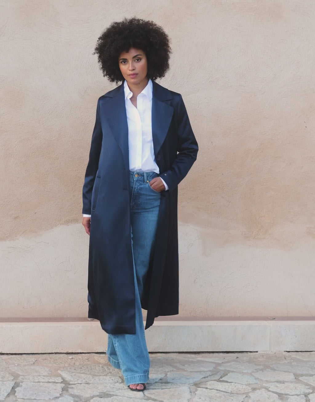 Vivianne Midnight Blue Satin