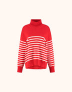 Cecile Red Ivory Stripe
